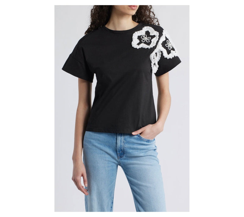 NIKKI LUND Celine 3D Floral Tee Shirt — Main view