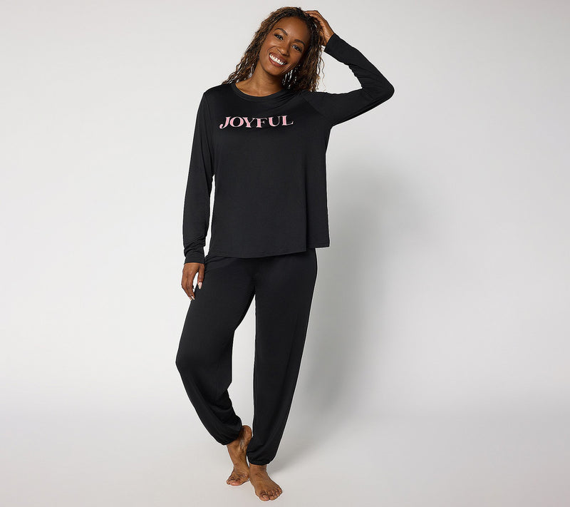 AnyBody Regular Lush Jersey Message Top and Jogger Set — Main view