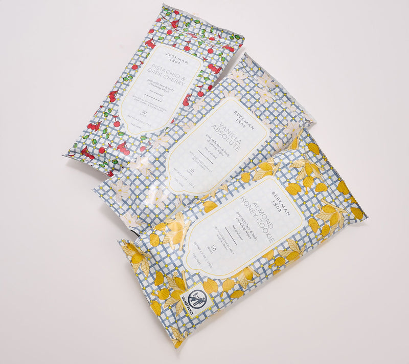 Beekman 1802 Goat Milk 30ct Face & Body Wipes Trio — Main view