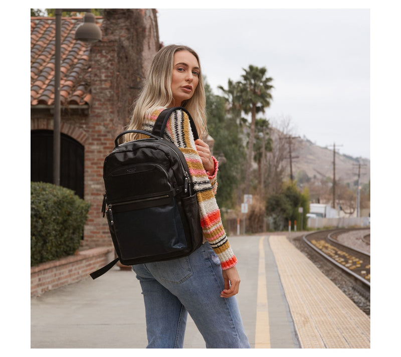 Old Trend Sotis Leather Colorblock Backpack — View 8
