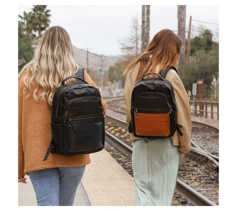 Old Trend Sotis Leather Colorblock Backpack — View 7