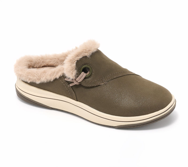 Clarks Cloudsteppers Faux Fur Slip-On Clogs -Breeze Myth — View 5
