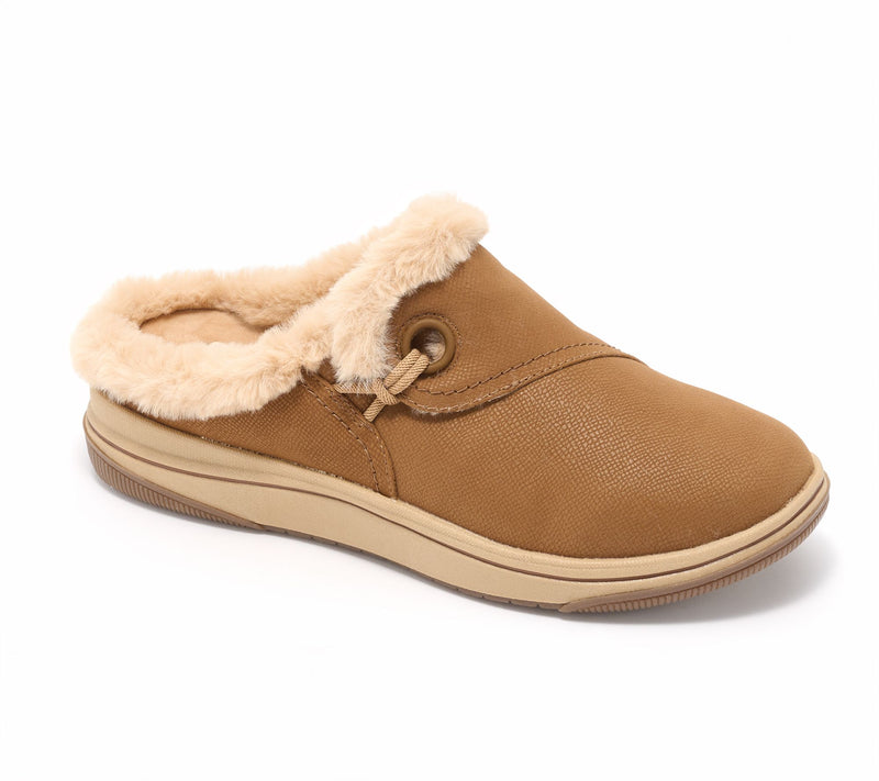 Clarks Cloudsteppers Faux Fur Slip-On Clogs -Breeze Myth — View 7