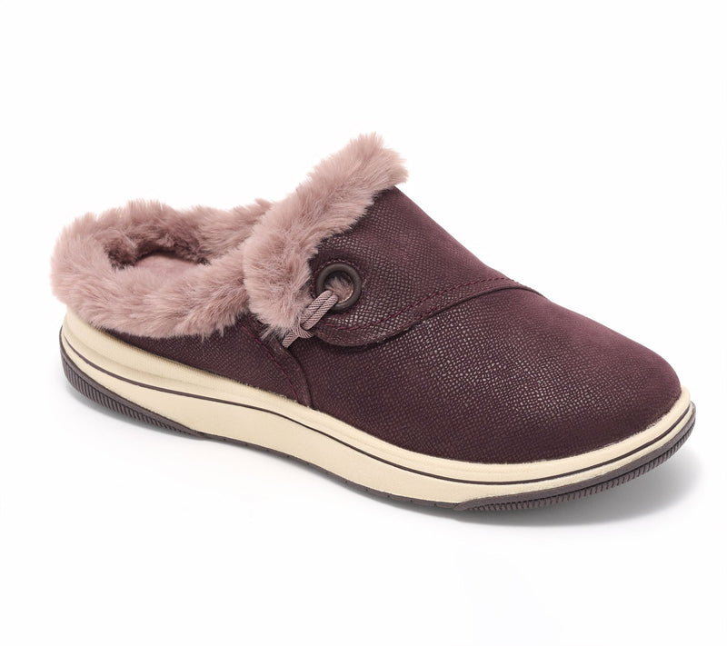 Clarks Cloudsteppers Faux Fur Slip-On Clogs -Breeze Myth — View 9