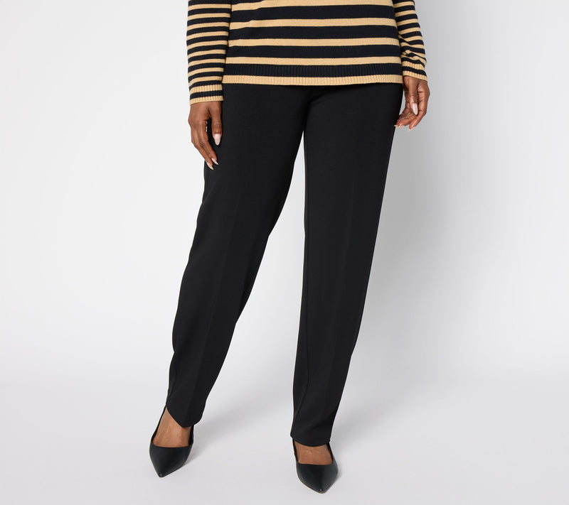 Susan Graver Regular Milano Knit Straight Leg Pull-On Pants — View 11