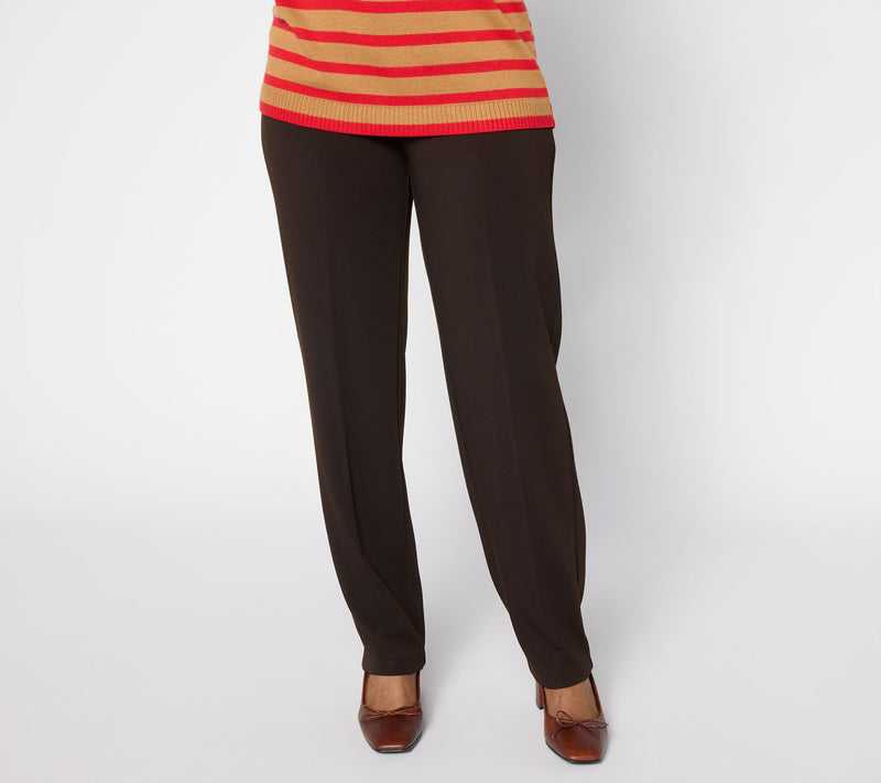 Susan Graver Regular Milano Knit Straight Leg Pull-On Pants — View 12
