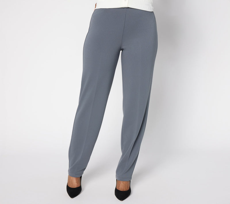 Susan Graver Regular Milano Knit Straight Leg Pull-On Pants — Main view