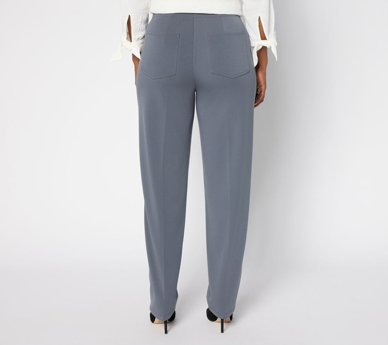 Susan Graver Petite Milano Knit Straight Leg Pull-On Pants — View 4