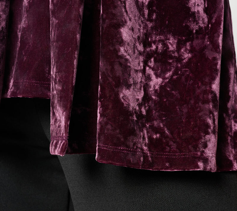 Denim & Co. Crushed Velvet Cardigan & Tank 2fer with Pockets — View 6