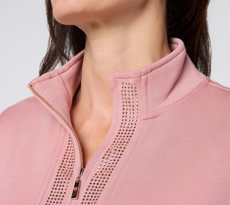Belle by Kim Gravel Petite ScubaLuxe Sparkle Half-Zip Tunic — View 18