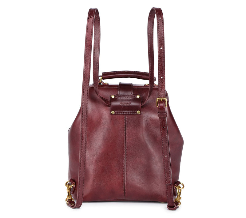 Old Trend Top Handle Doctor Leather Backpack w/Shoulder Strap — View 3