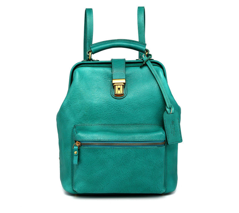 Old Trend Top Handle Doctor Leather Backpack w/Shoulder Strap — View 14