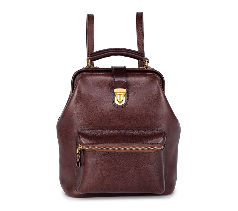 Old Trend Top Handle Doctor Leather Backpack w/Shoulder Strap — View 15