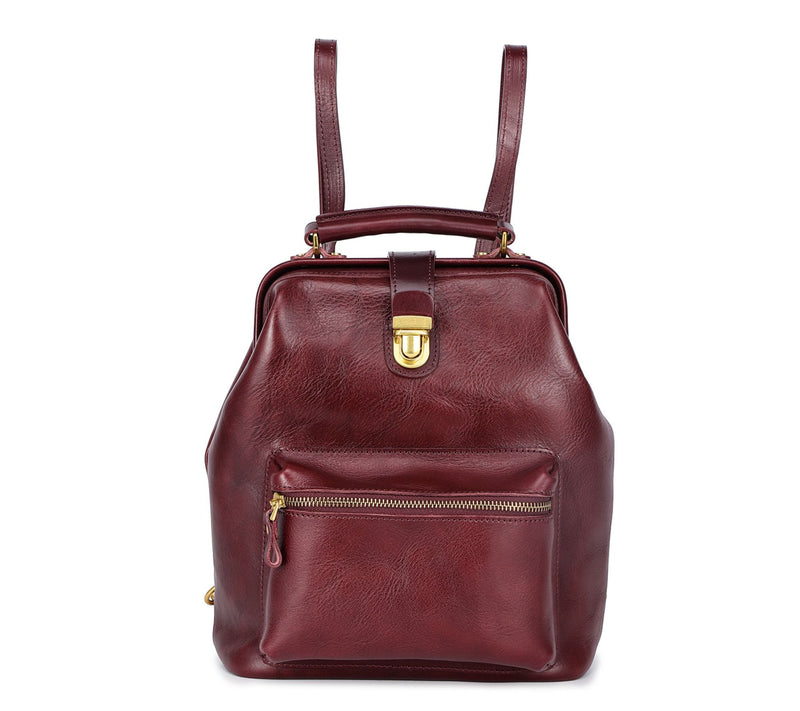 Old Trend Top Handle Doctor Leather Backpack w/Shoulder Strap — View 16