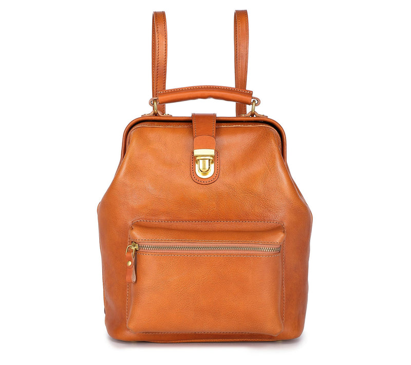 Old Trend Top Handle Doctor Leather Backpack w/Shoulder Strap — View 18