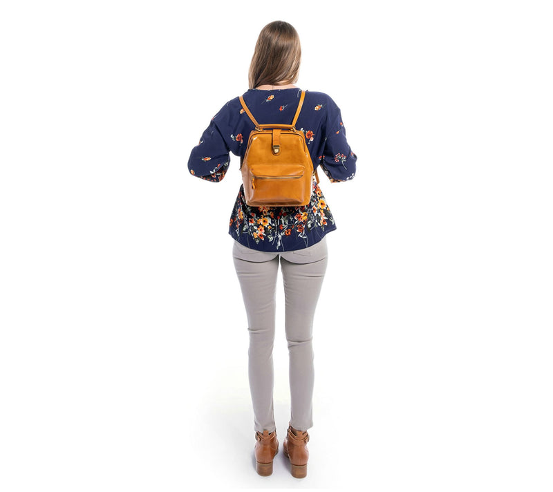 Old Trend Top Handle Doctor Leather Backpack w/Shoulder Strap — View 8