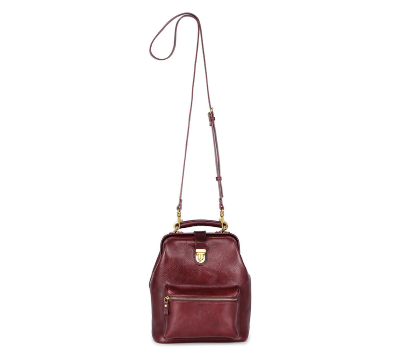 Old Trend Top Handle Doctor Leather Backpack w/Shoulder Strap — View 4