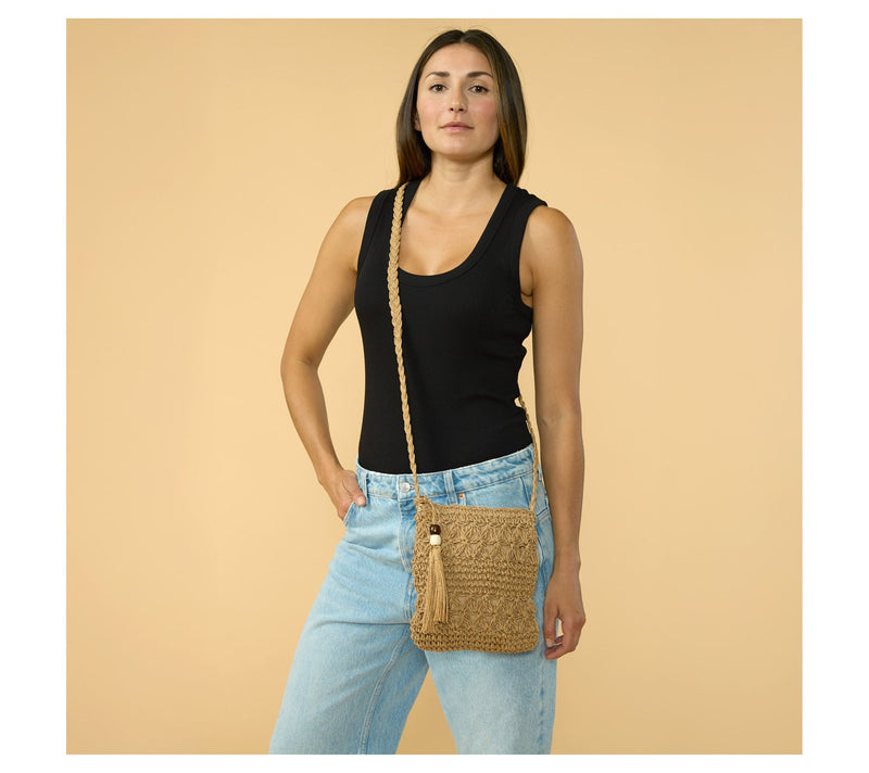 Hadley Wren Woven Straw Crossbody Bag — View 3