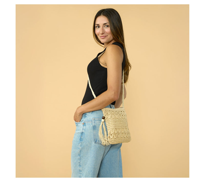 Hadley Wren Woven Straw Crossbody Bag — View 4