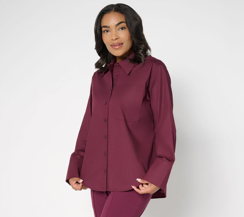 RM Studio x Rebecca Minkoff Wide Cuff Relaxed Poplin Shirt — View 3
