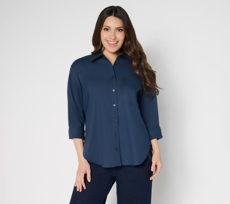 RM Studio x Rebecca Minkoff Wide Cuff Relaxed Poplin Shirt — View 4