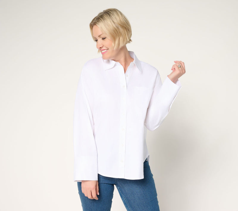 RM Studio x Rebecca Minkoff Wide Cuff Relaxed Poplin Shirt — View 13