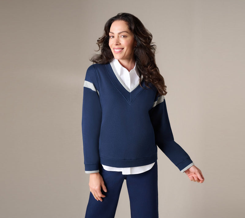 RM Studio x Rebecca Minkoff Varsity V-Neck Sweatshirt — View 14