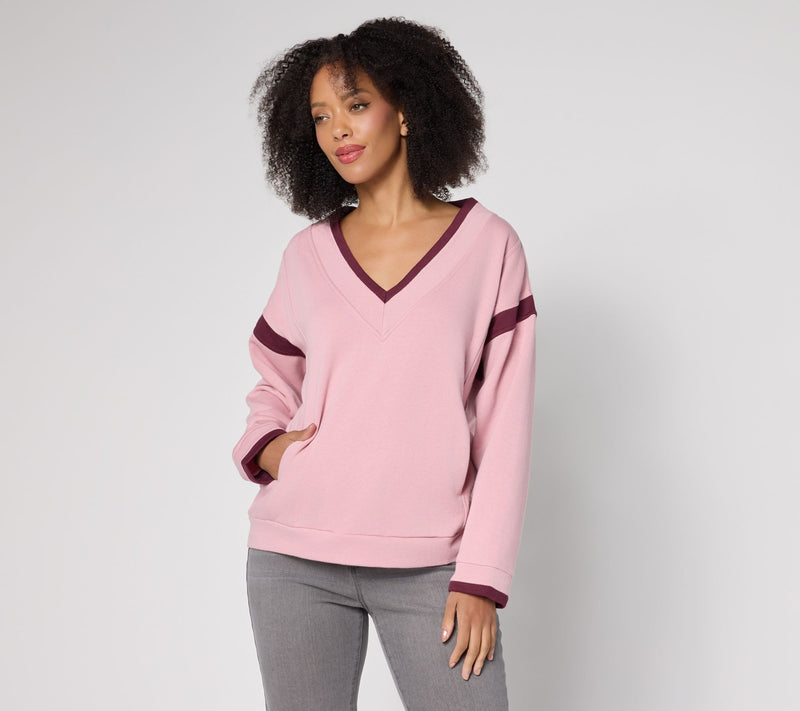 RM Studio x Rebecca Minkoff Varsity V-Neck Sweatshirt — View 7