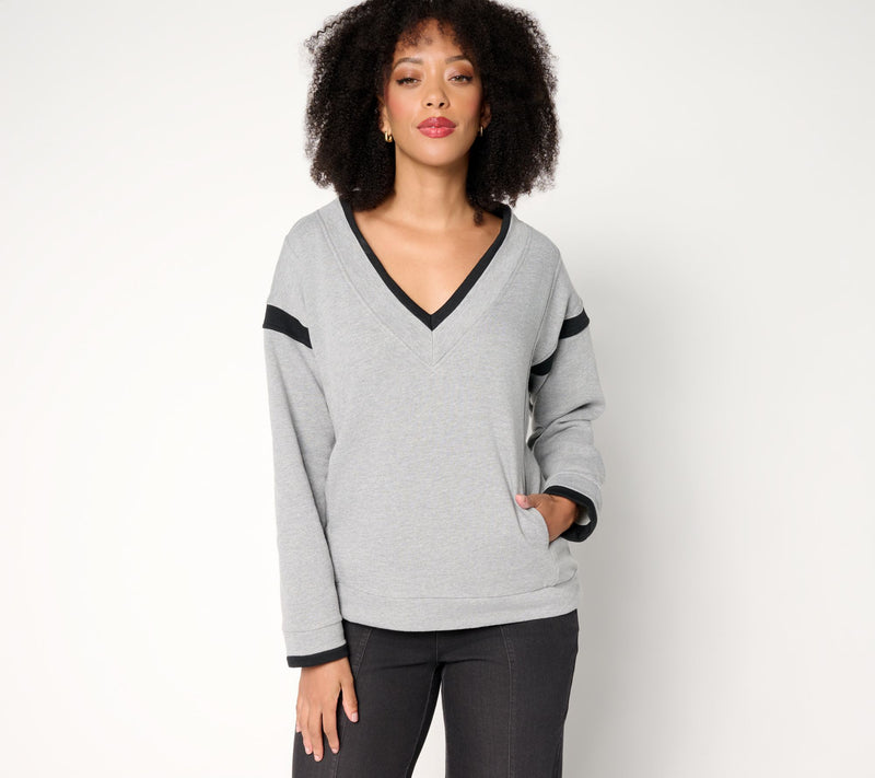 RM Studio x Rebecca Minkoff Varsity V-Neck Sweatshirt — View 6