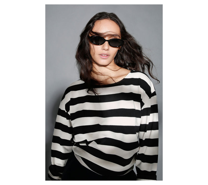 RM Studio x Rebecca Minkoff Boxy Stripe Long Sleeve Top — View 12