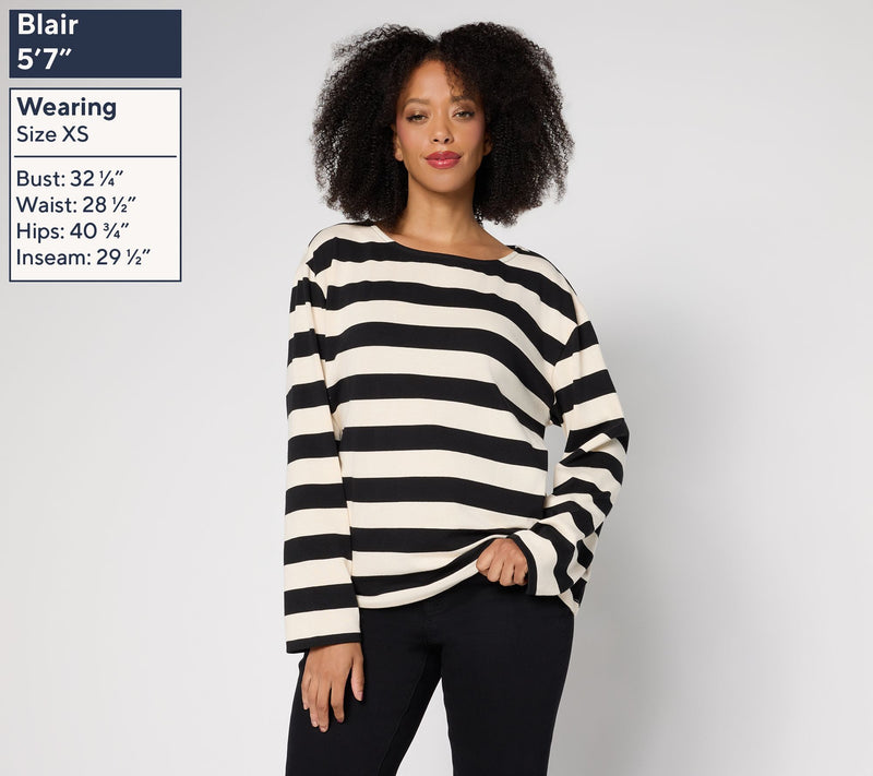 RM Studio x Rebecca Minkoff Boxy Stripe Long Sleeve Top — View 7
