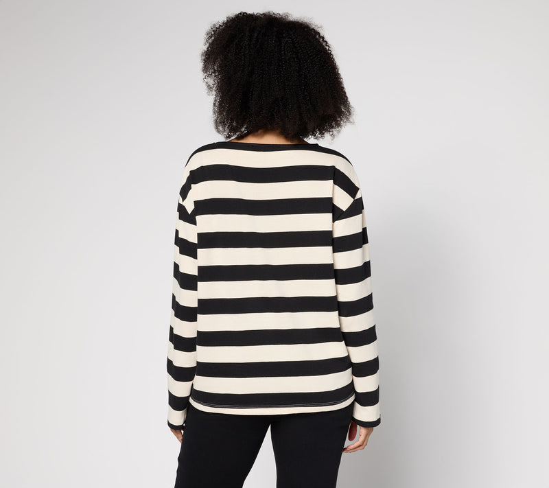 RM Studio x Rebecca Minkoff Boxy Stripe Long Sleeve Top — View 8