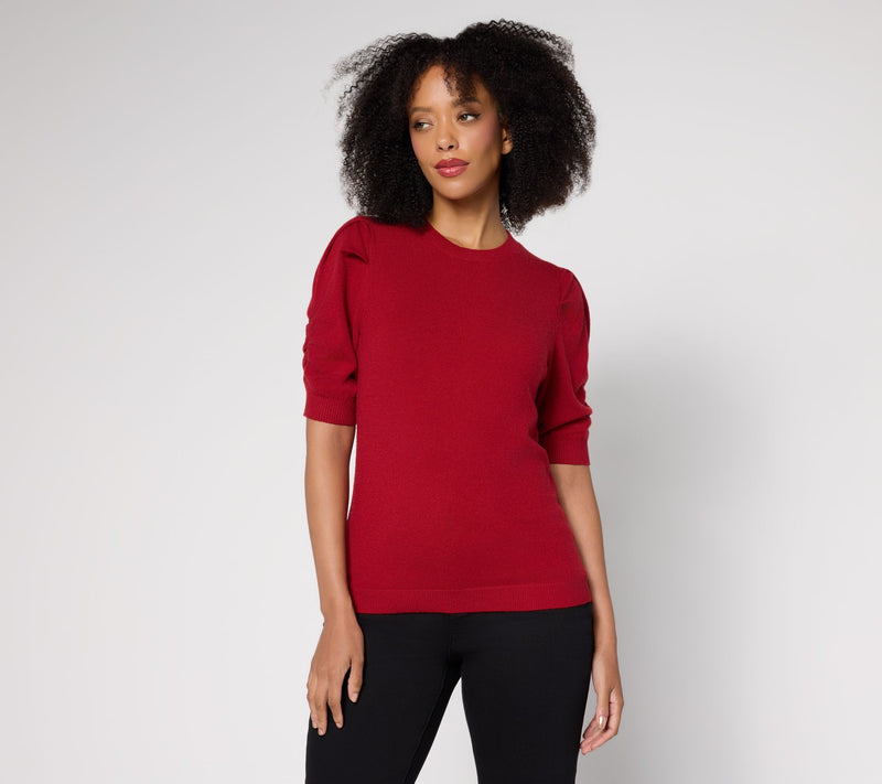 RM Studio x Rebecca Minkoff Ruched Short Sleeve Sweater — View 3