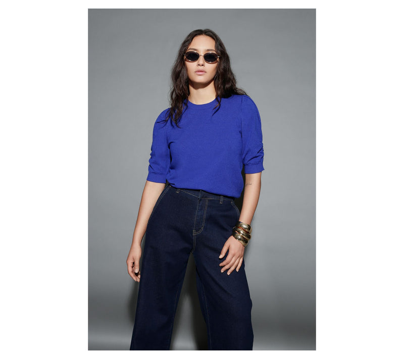 RM Studio x Rebecca Minkoff Ruched Short Sleeve Sweater — View 15