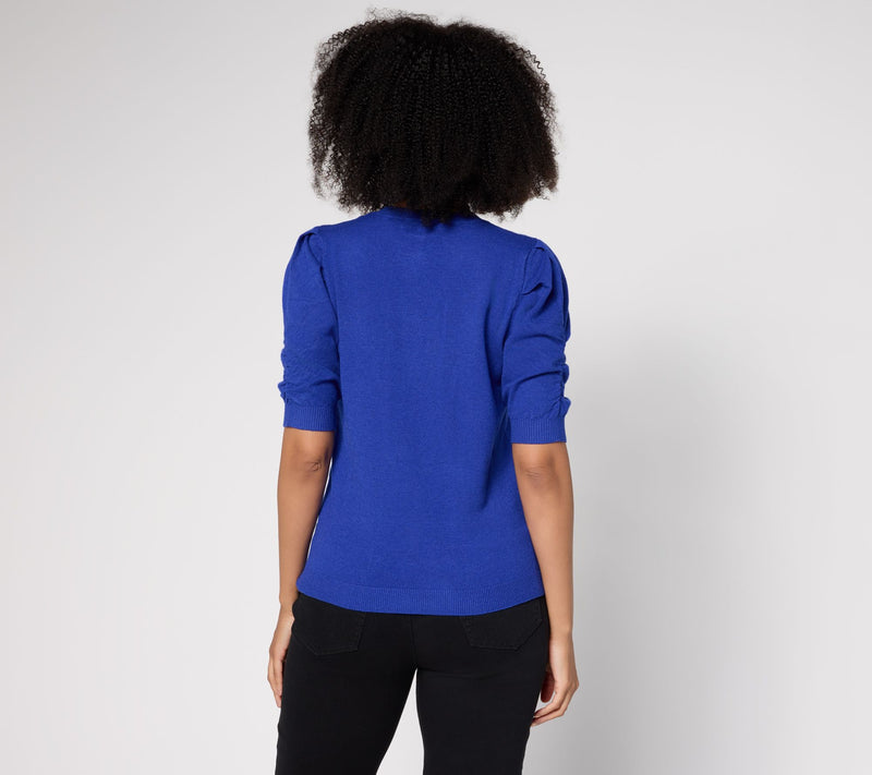RM Studio x Rebecca Minkoff Ruched Short Sleeve Sweater — View 12