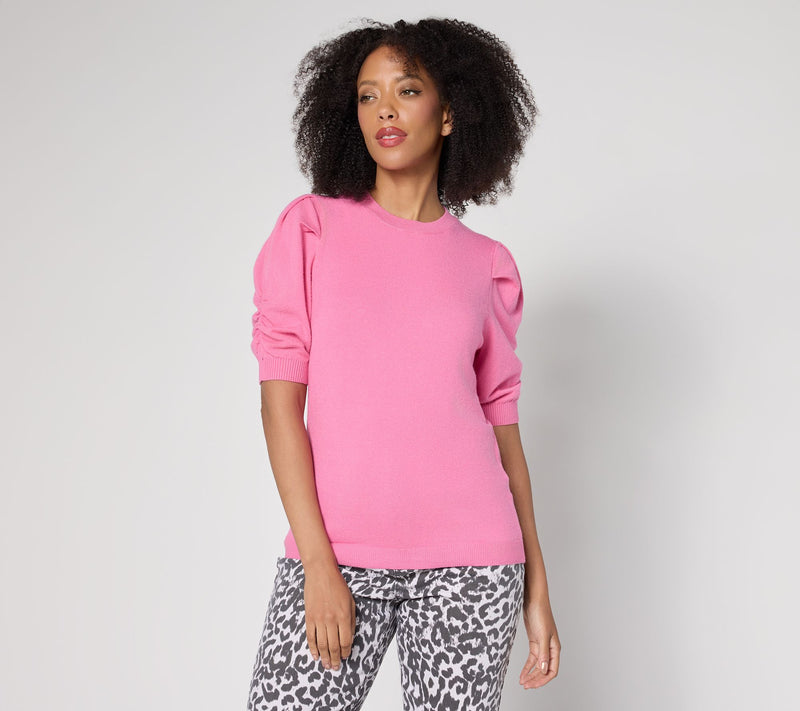 RM Studio x Rebecca Minkoff Ruched Short Sleeve Sweater — View 8