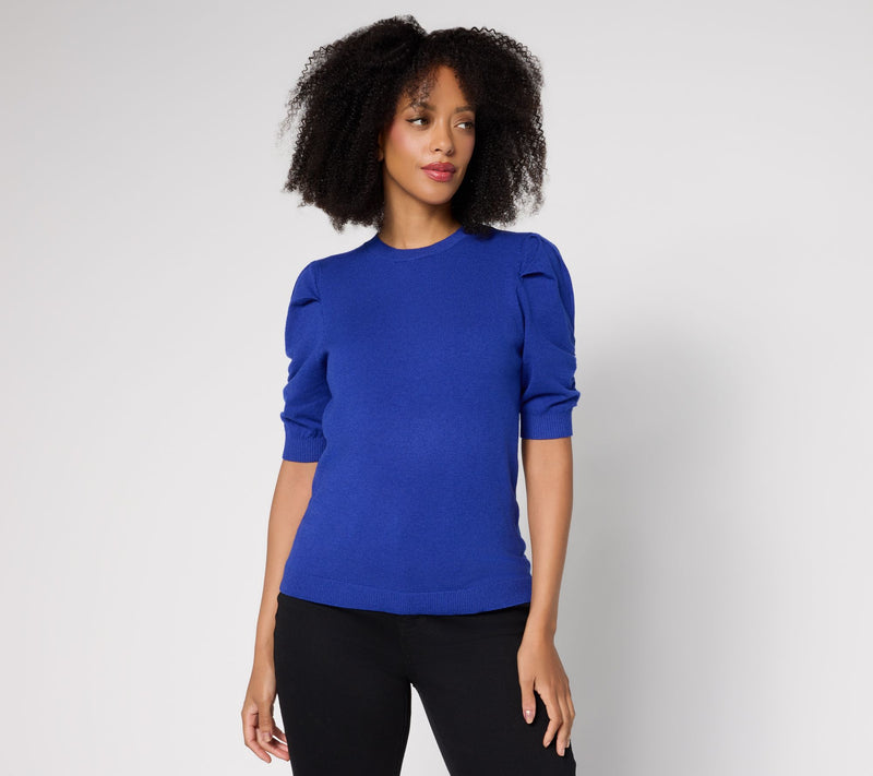 RM Studio x Rebecca Minkoff Ruched Short Sleeve Sweater — View 6