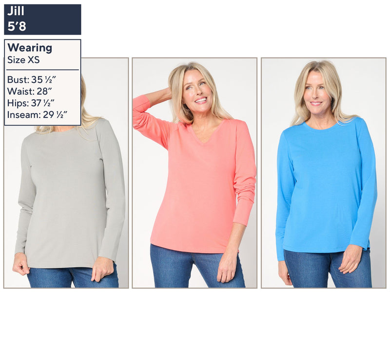 Denim & Co. Essentials So Soft Jersey 3-Pack Variety Tops — View 2