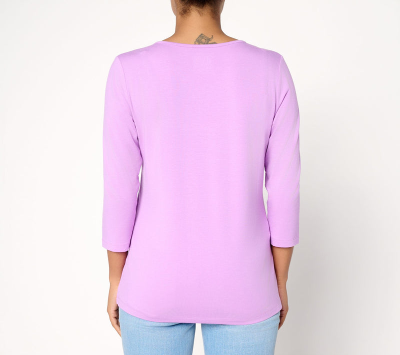 Denim & Co. Essentials So Soft Jersey Sweetheart Neck Top — View 4