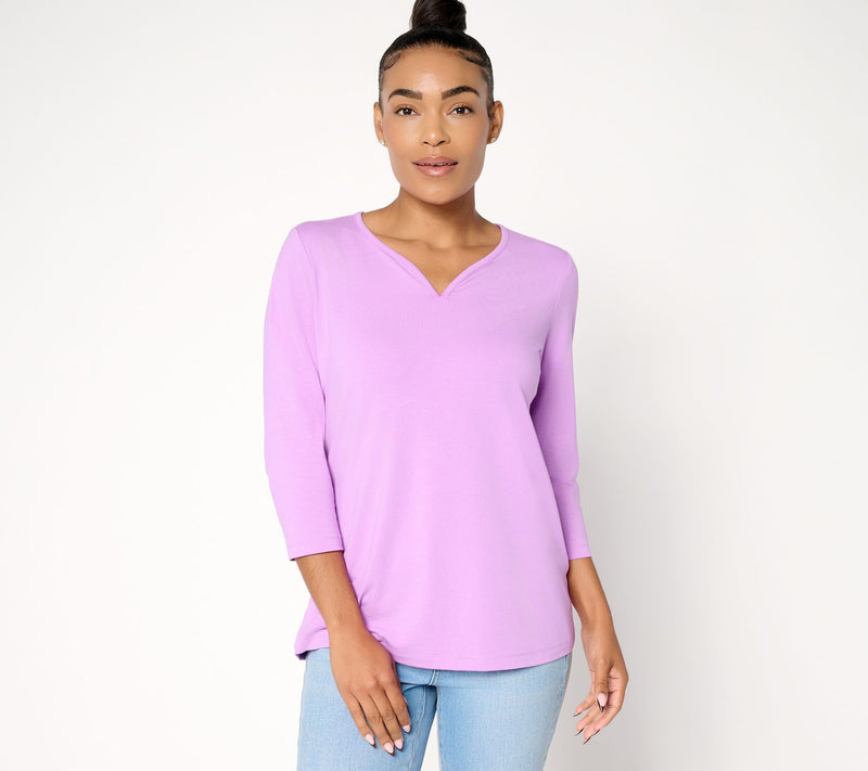 Denim & Co. Essentials So Soft Jersey Sweetheart Neck Top — Main view