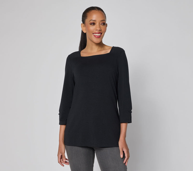 Denim & Co. So Soft Jersey Bateau Neck 3/4 Sleeve Top — View 11