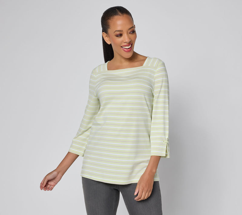 Denim & Co. So Soft Jersey Bateau Neck 3/4 Sleeve Top — View 14