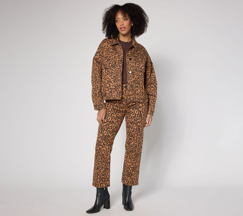 RM Studio x Rebecca Minkoff Animal Print Luxe Stretch Denim Jacket — View 9