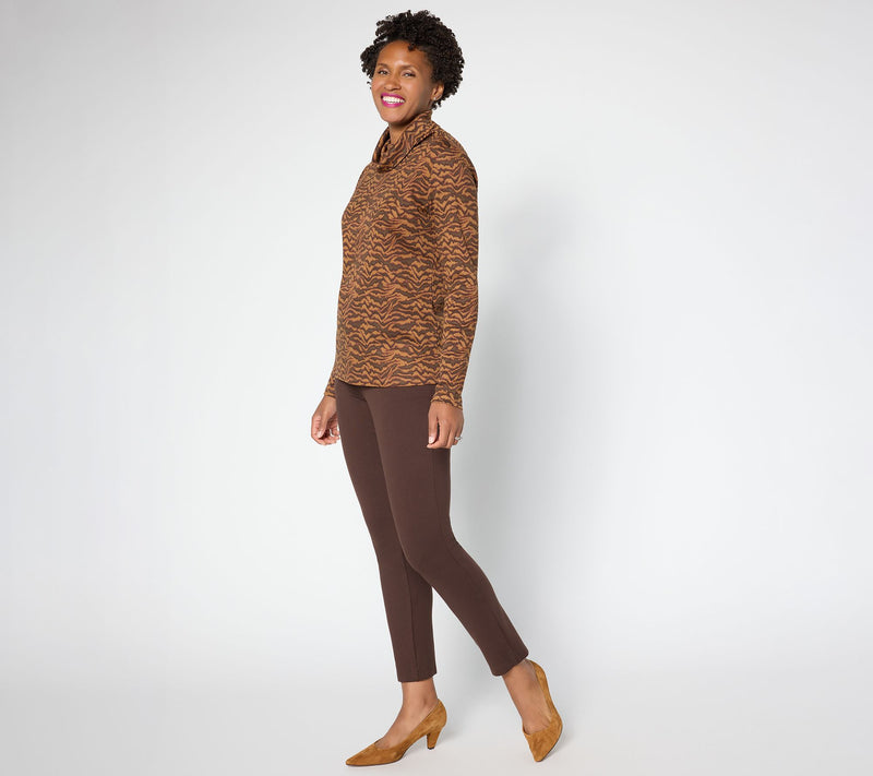 Martha Stewart Signature Printed Knit Turtleneck Top — View 5
