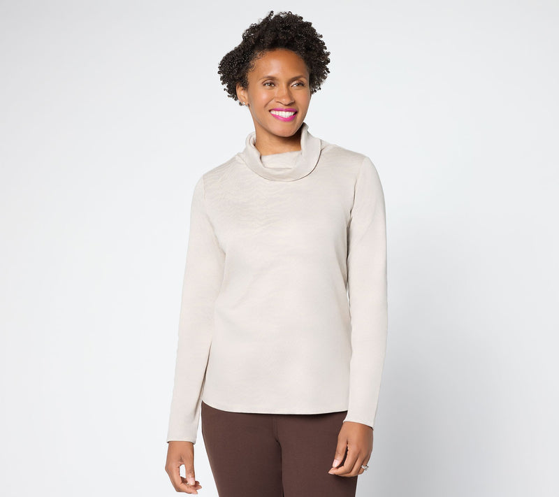 Martha Stewart Signature Printed Knit Turtleneck Top — View 12