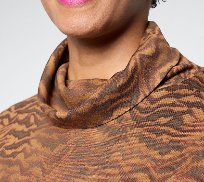 Martha Stewart Signature Printed Knit Turtleneck Top — View 6