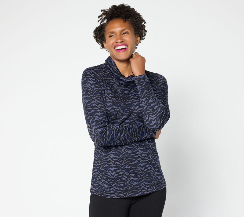 Martha Stewart Signature Printed Knit Turtleneck Top — View 13