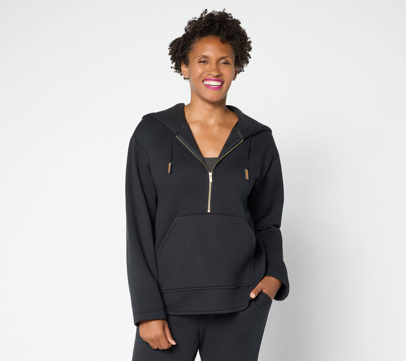 Martha Stewart Signature Bedford Fleece Quarter Zip Pullover — View 13
