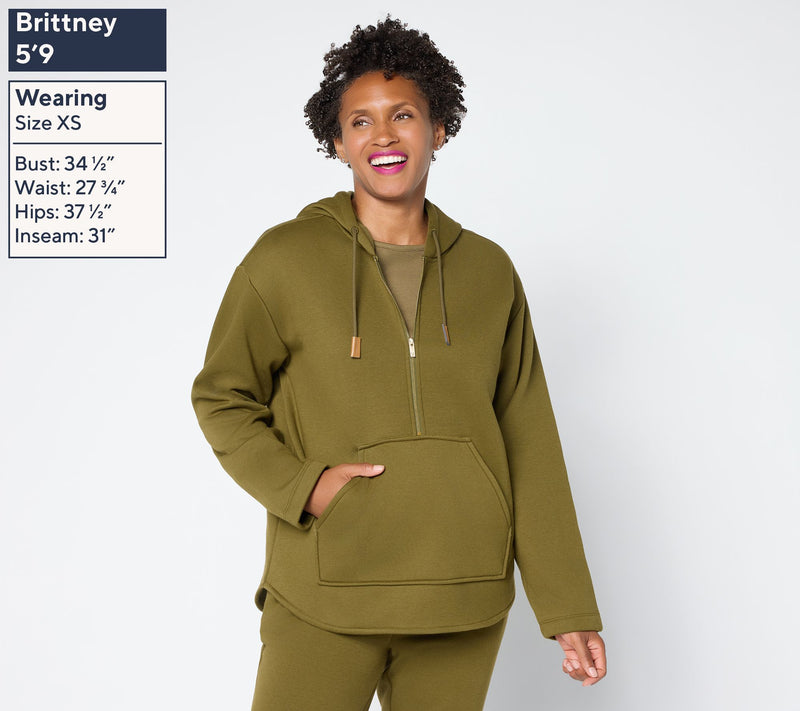 Martha Stewart Signature Bedford Fleece Quarter Zip Pullover — View 3