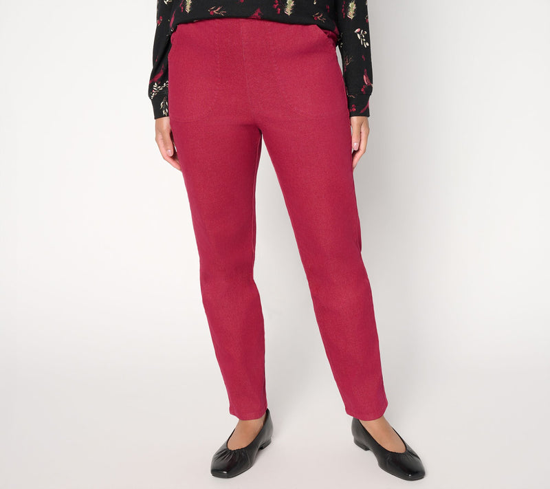 Denim & Co. Regular Flat Front Side Pocket Pants — View 3